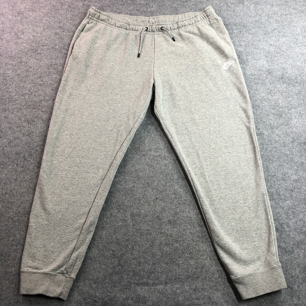 Nike Mens Sweatpants XL Gray Heathered Tapered Jogger Fleece Pockets Drawstring
